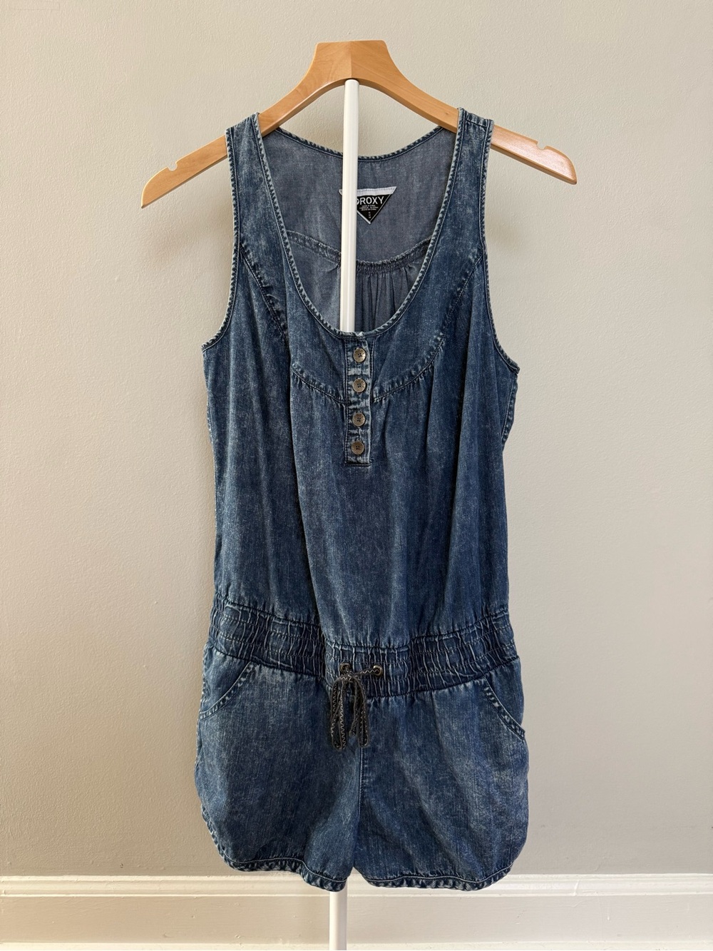 Roxy Blue Denim One-Piece Romper | M